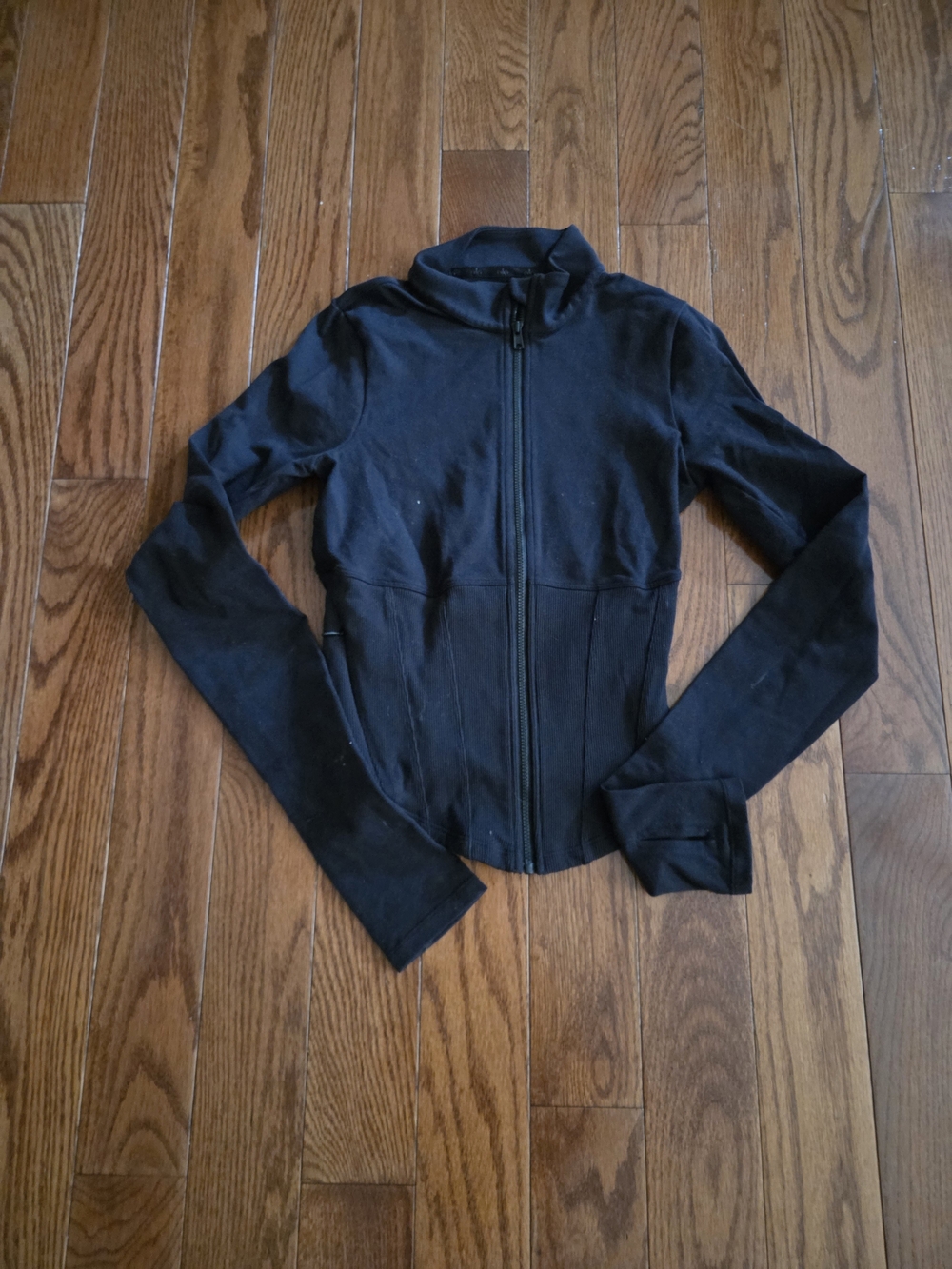 Black Full-Zip Corset Women's Jacket